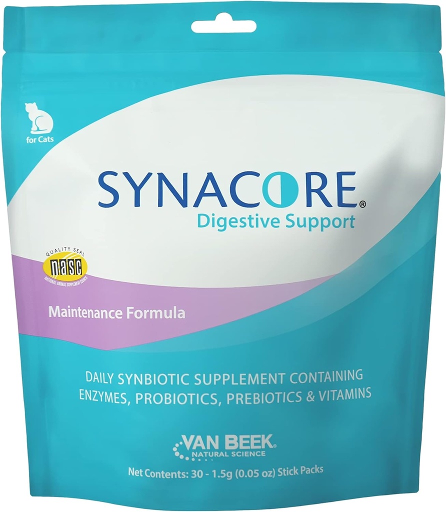 Synacore Feline - (30 loend) Kõik looduslikud valemid, mis pakuvad kassidele immuunsust ja aitavad säilitada seedetrakti tervist - Probiootikumid ja vitamiinid kassidele - looduslikud lemmikloomatooted