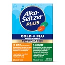 Alka-Seltzer Plus Power Max Cold & Flu Day + Öine meditsiin: köha supressant, külma ja gripi ravim täiskasvanutele ja lastele 12 aastat ja vanemad, 36 loe, pakend võib varieeruda