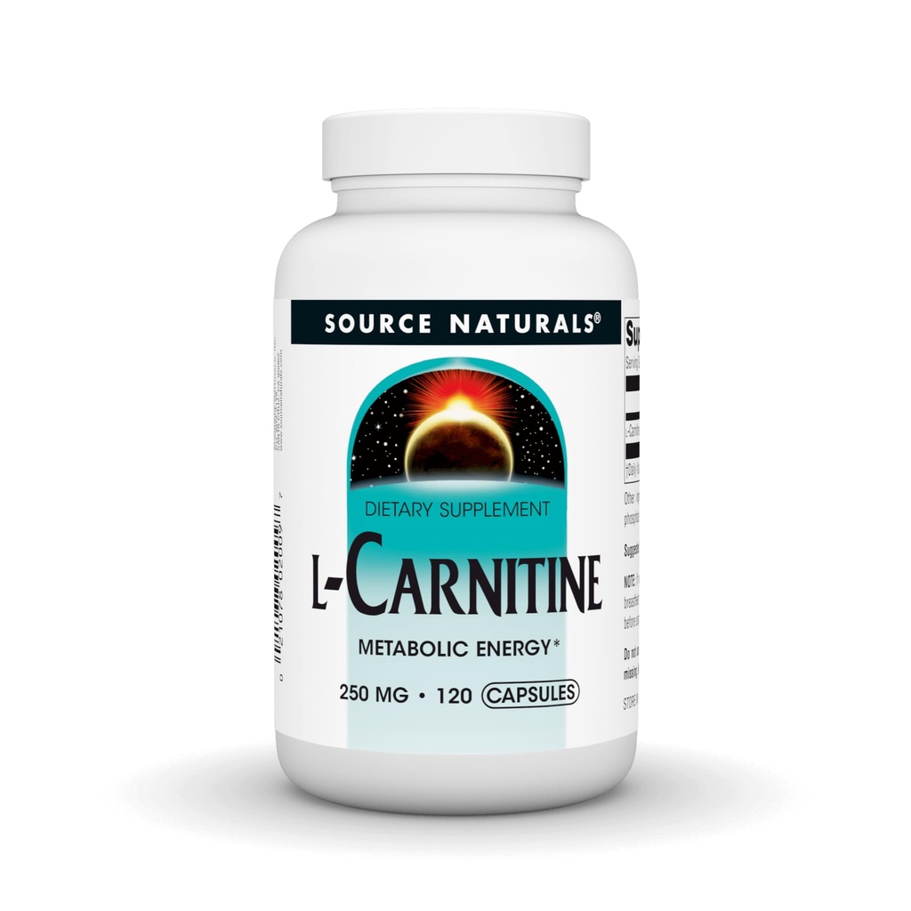 Allikas Naturals L-karnitiin, metaboolne energia *, 250 mg - 120 kapslit