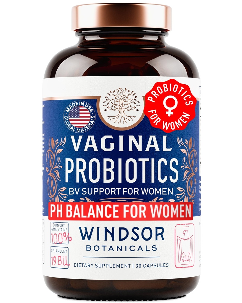 Vaginaalsed probiootikumid naistele - 19Bil CFU, 15-tüve Lactobacillus probiootikum PH tasakaalu, kuseteede tugi, lõhn ja pärmseente tervis - tasakaal Kompleks naistele BV Support Supplements - 30 Vegan Caps