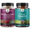 Bundle of Extra Strength Hawthorn Berry Kapslid - Extract Seedimine ja südame tervise täiendada ja Maksa puhastamine ja Detox & Repair Formula - Taimse Maksa Abilisa