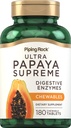 Piping Rock Papaya Seedeensüümid Näritavad | 180 tabletti | Naiste ja meeste toidulisand | Troopiline maitse | Taimetoitlane, mitte-GMO, Gluteenivaba valem