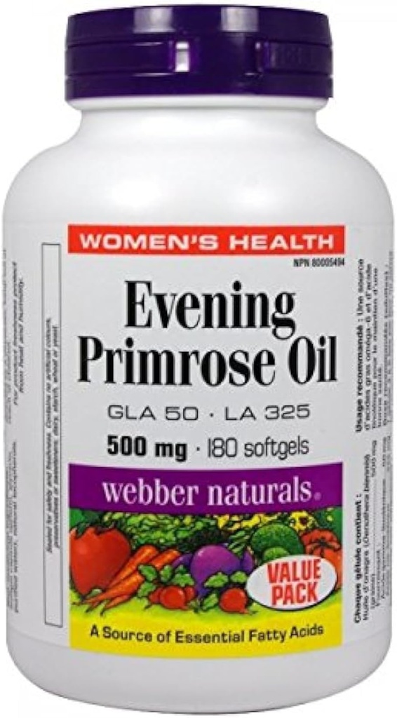 Webber Naturals Even Õhtune Primrose Oil 500mg 180 softgels