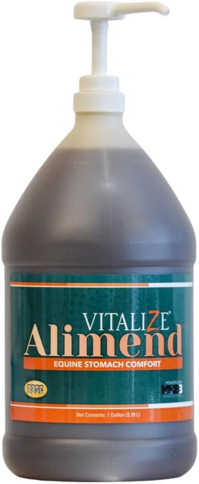 Vitalize Alimend - Hobuste mao- ja hobuste Ulcer tugilahendus, probiootikumid ja seedetrakti toidulisandid Alternatiivsed, hobuste kaalutõusu lisand, 128 vedelikku (3785 ml)