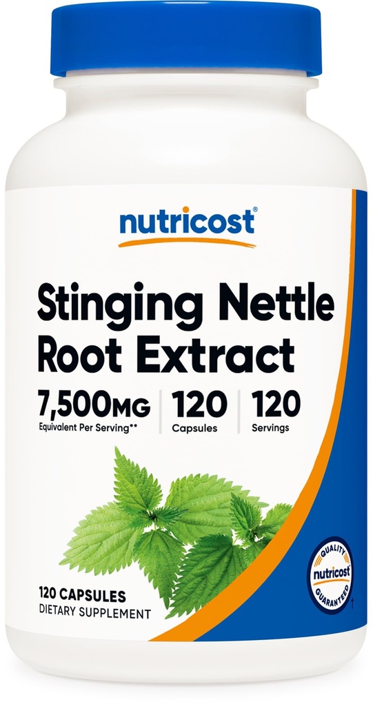 Nutricost Stinging Nettle Root Extract 7500mg ekvivalent, 120 kapslit - taimetoitlane sõbralik, mitte-GMO, gluteenivaba