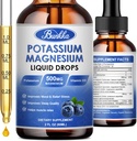 Kaaliummagneesiumi lisand - kõrge imendumine Magneesiumkompleks 500mg ja kaalium 99mg Plus Kaltsium, vitamiin D3, tsink, suhkruvabad tilgad Täiendus jalgade krampidele, energiale, ainevahetusele (Blueberry)