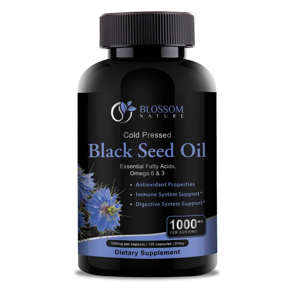 Musta seemne õli kapslid 1000mg - Premium Black Cumin Seed õli kapslid - Black Seed Oil Vedel pillid - Virgin Külmpressitud Nigella Sativa õli pillid - Blackseed Oil - 120 Cap (2 kuu tarne)