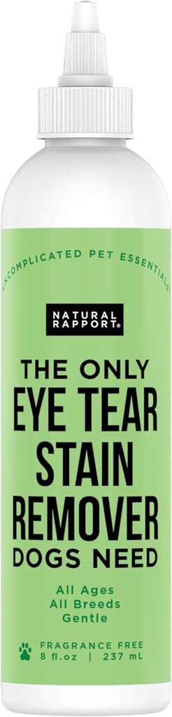Natural Rapport Dog & Lemmikloomade Tear plekieemaldaja - Ainus silma pisarate plekieemaldaja Koerad vajavad - Koer ja kass pisarad plekkide eemaldamise ravi (8 fl oz.)