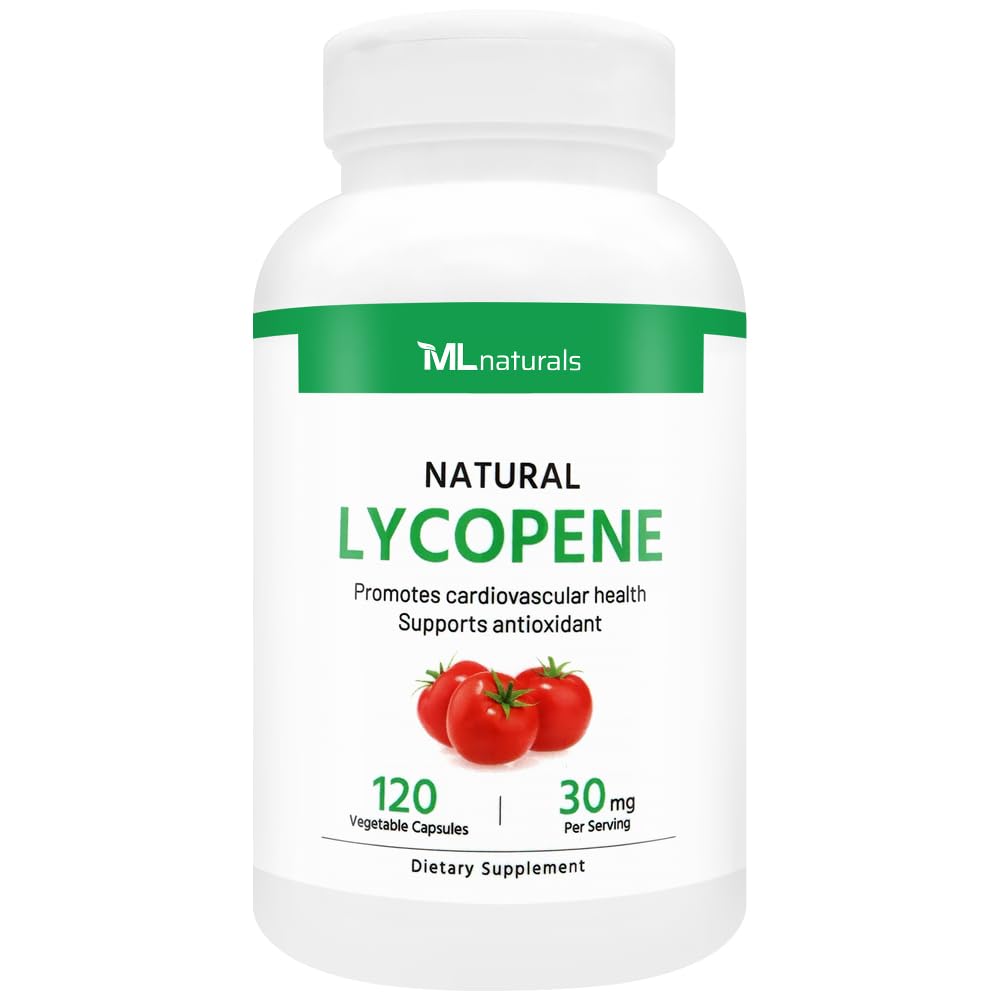 ML Naturals Naturals Lükopeen 30 mg 120 köögiviljakapslid. Antioksüdant & Immune Support, Cardiovascular Health & Prostate Health, NSF-sertifitseeritud & cGMP-vastav, kolmanda osapoole labor