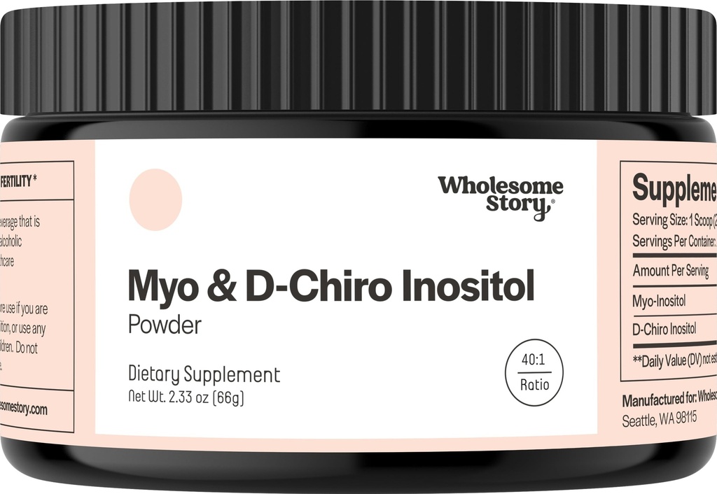 Myo-Inositool & D-Chiro Inositool Supplement Pulber naistele | Hormonaalne tasakaal ja tervislik munasarja funktsiooni tugi | Vitamiin B8 | Suurepärane alternatiiv kapslitele | 40: 1 suhe | 30 serveerimist
