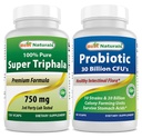 Parim looduslik Triphala 750 mg ja probiootiline 10 tüved ja 30 miljardit CFU