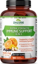 Zazzee ekstra tugevus 8- in- 1 immuuntugi , 1400 mg kapsli kohta , 180 Vegankapslit , 1000 mg C- vitamiini , 1000 IU D3, tsink , Elderberry , Echinacea , Goldenseal , kurkum , Astragalus , valmistatud USA-s