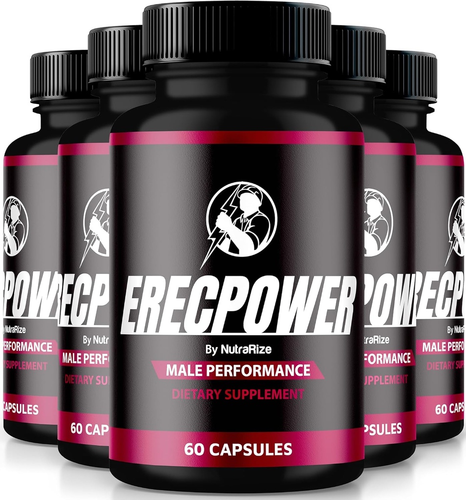 (5 Pack) ErecPower meestele, ametlikud ErecPower pillid, looduslikud meeste toidulisandid kütuse energia ja üldise tervise toetamiseks, Ereci jõudlus, ülevaade (300 kapslit)