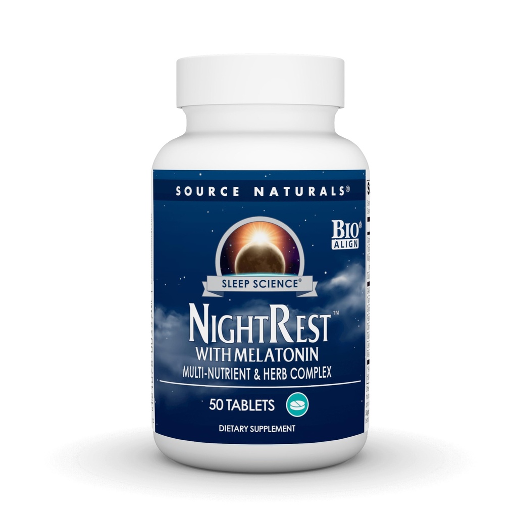 Allikas Naturals Sleep Science NightRest koos melatoniini, mitme toitaine ja ürdi kompleksiga * - 50 tabletti
