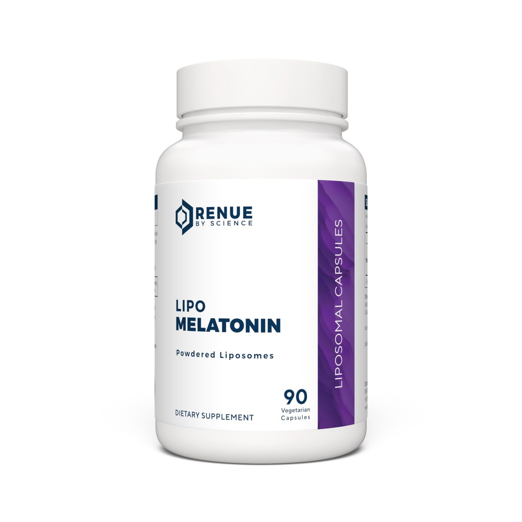 Renue by Science Melatoniin | Liposomal Melatonina Supplement | 90 kõrge tugevusega melatoniini kapslid - 1mg melatoniini serveerimise kohta | Uneabi melatoniin | Mitte-GMO | Valmistatud USAs ja kolmanda osapoole testitud