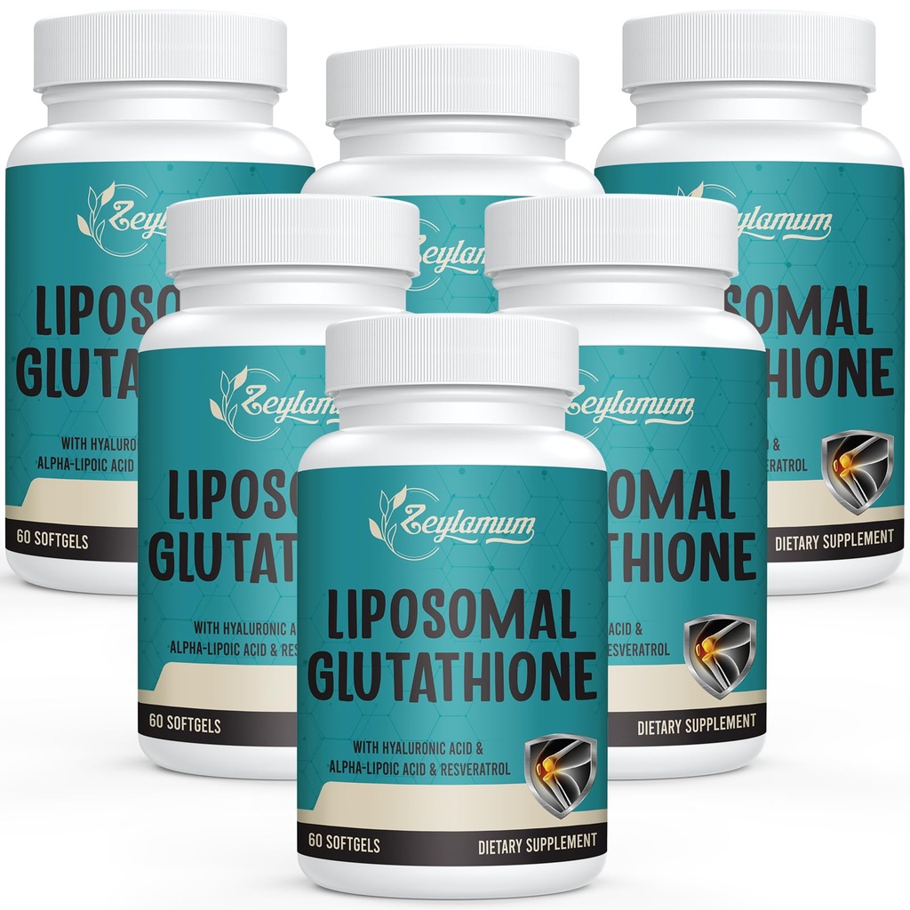 2400 MG Liposomaalsed Glutatiooni pehmed geelid, Max Absorbtsioon, aktiivne vorm L-glutatiooni vähendatud (GSH), hüaluroonhappega, resveratrool, Master Antioksüdandid Detox, aju, immuunsüsteem, 360 Softgels