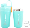 Ozizo Protein Segamine Cup Protein Mixes, 20 Ounces Roostevabast Terasest Valgu Shaker Pudel, Isoleeritud, Lekke Tõestus, Lõhna Vastupidav, Väike Cute Gym Mixer Meestele, Naistele, Poisid, Tüdrukud, Kuumad Ja Külmad Joogid
