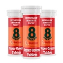 8Greens Supergreens Tablets | Super Greens Pulber Superfood Tablet, Metabolism Immunity & Focus, Daily Greens kihisevad tabletid, Orgaaniline: Aloe Vera, Spirulina, Chlorella, Blood Orange, 30 Servings