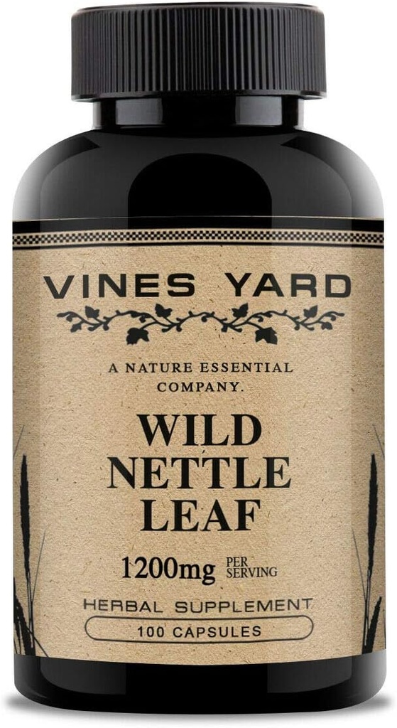 Wild Nettle Leaf kapslid | Toetab tervislikku vedeliku tasakaalu ja kuseteede probleeme | 100% looduslik orgaaniline taimsete täiendada 1200mg | 100 Pack