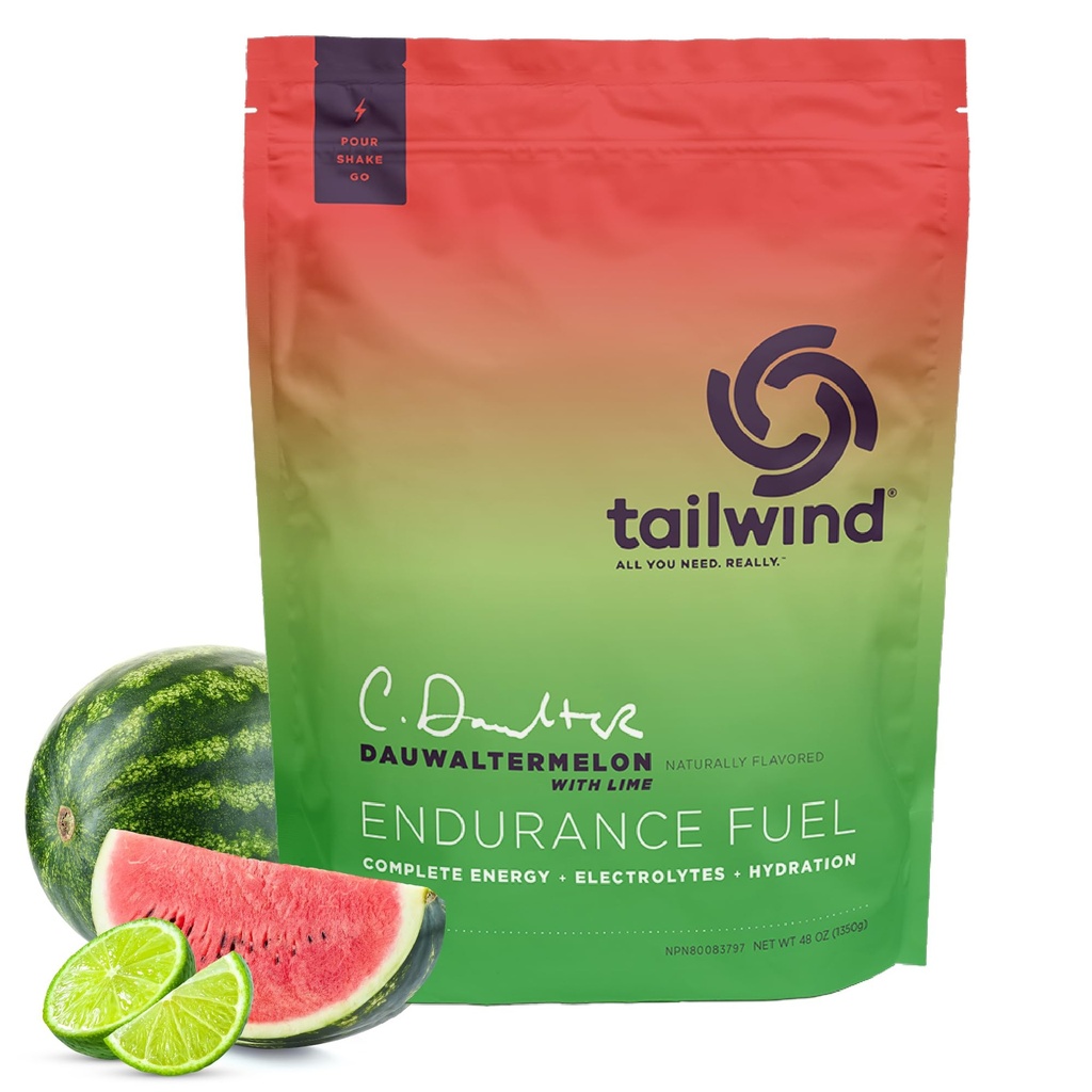 Tailwind Nutrition Endurance Fuel, Carbohydrate & Electrolyte Sports Drink Mix Powder, Gluteenivaba, Vegan, Dauwaltermelon, 50 Servings