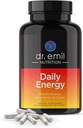 DR. EMIL TOITAINE Päevane energialisa - suhkruvaba energia pillid 160mg kofeiiniga serveerimise kohta - energia suurendaja ja fookuslisa Guarana ekstrakti, L-Tauriin & L-Theanine