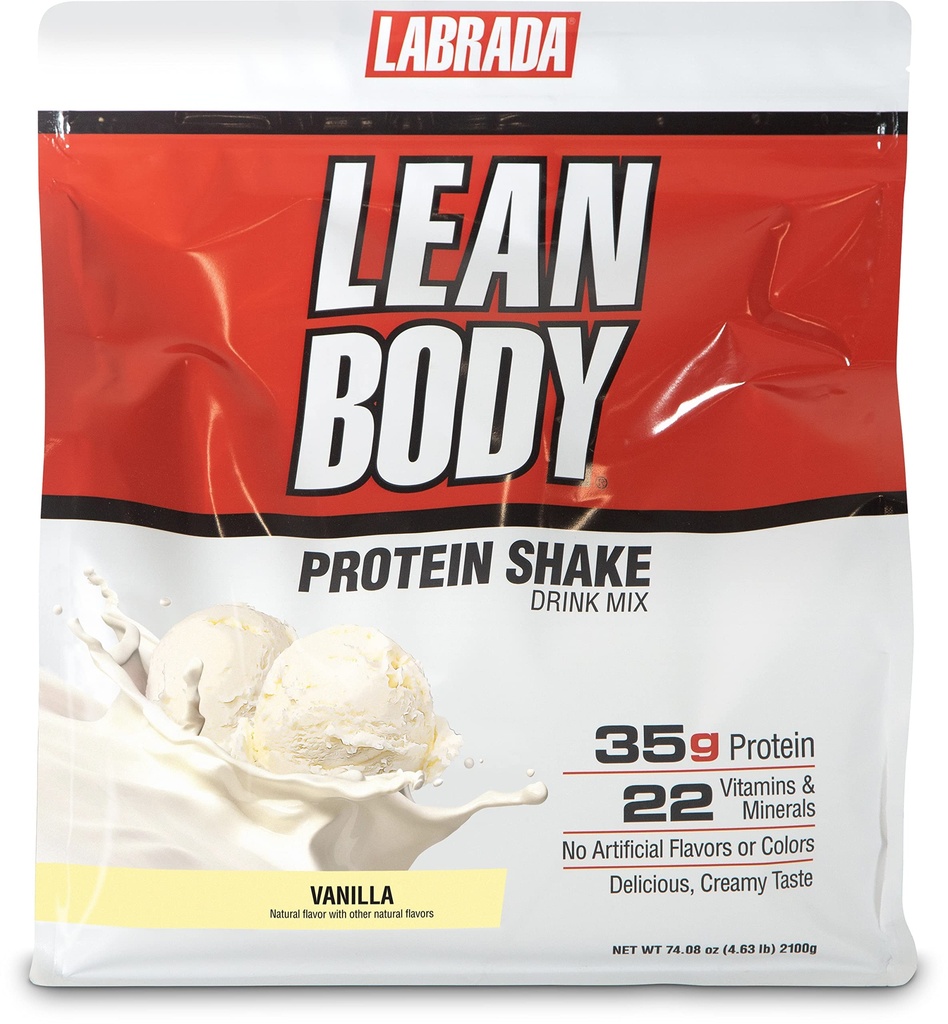 Lean Body All-in-One Vanilla Valgu raputamine. 35 g valku, vadakusegu, 7 g tervislikke rasvu ja kiudaineid, 22 vitamiine ja mineraale, kunstlikke värve pole, gluteenivaba, (4,6 lb) Pakend võib varieeruda