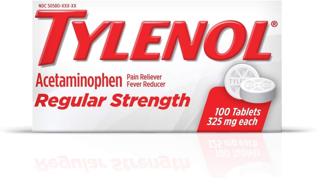 Tylenol Regulaarne tugevustabletid 325 mg atsetaminofeeni, palaviku vähendaja ja valu leevendaja peavalu, seljavalu, lihasvalu ja menstruaalkrambid, 2 pakendit