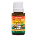 NaturesPlus Animal Parade Vedel D3-vitamiini tilgad lastele - 400 IU, 10 ml - oranž maitse - luu tervise ja immuunsüsteemi tugisammas - gluteenivaba, taimetoitlane - 365 serveerimist