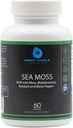 Sea Moss Iiri Moss Burdock Root Bladderwrack & Black Pepper - Toitained-Rich Superfood Immune, Seedetrakti, Ühine, Naha Tervis - Vegan, Non-GMO - 60 Iiri Moss Kapslid, Made in USA