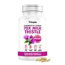 Vitapia Orgaaniline Piimaohakas Ekstrakt 70: 1 täiendus - Maksapuhastus Detox & Remont, Maksatervise Toetus, Antioksüdandid - 120 Vegankapslit, Non GMO, Gluteenivaba