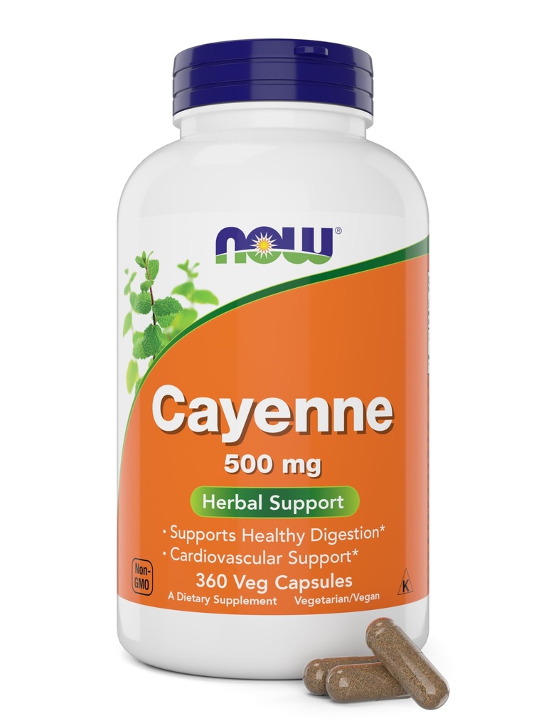Nüüd Cayenne (Capsicum annuum) 500 mg, 360 Veg kapslit