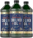 Carlyle Norra tursamaksaõli | 16oz | Pakend 3 pudelit | Vedel maitsestamata kalaõlilisand | Mitte-GMO, Gluteenivaba