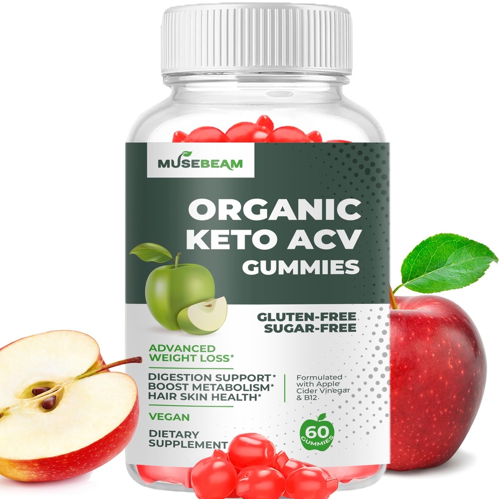 Orgaaniline Keto ACV Gummies Täpsem Kaalulangus - Gluteeni Ja Suhkru Vaba Kõhu Rasvapõletaja Õunasiider Äädikas Dieet Täiendus Naistele Meestele (1000MG)