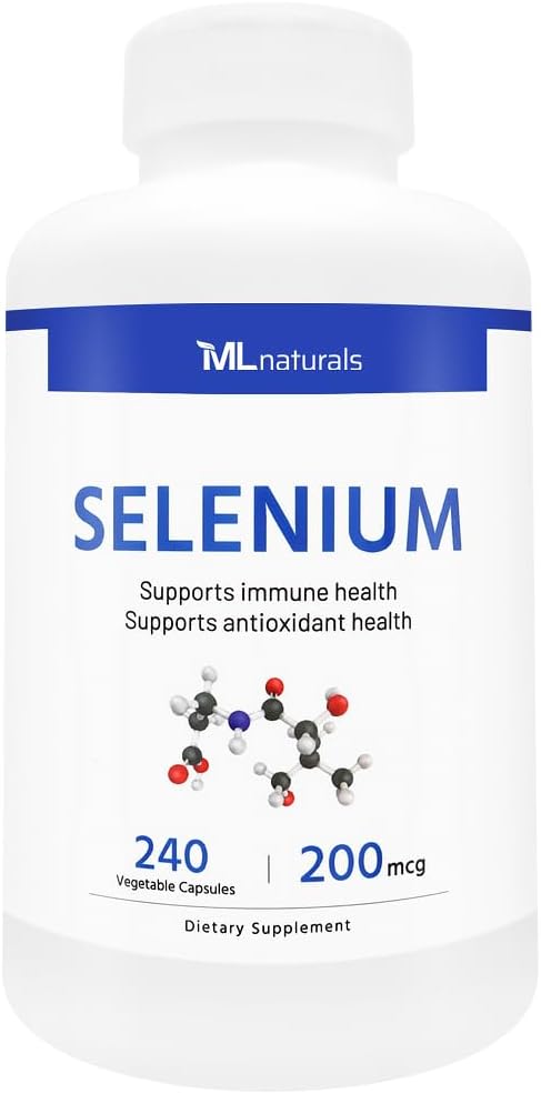 ML Naturals Selenium 200mcg 240 köögiviljakapslid. Toetab immuunsüsteemi tervist, NSF- sertifitseeritud ja cGMP- nõuetele vastavat