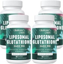 8-in-1 liposomaalne glutatioon 2400 MG, kõrge neeldumisega antioksüdantne valem – hüaluroonhappe, alfa-lipohappe, resveratrooli - naha, maksa detoksi ja immuunsüsteemiga, 240 Softgels