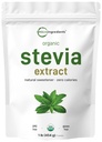 Puhas orgaaniline Stevia pulber, 1 nael (2,837 serveerimist), kõrgeim stevia rohelise lehe ekstrakt Reb-A | vähendatud mõru järelmaitse | 0 kalorit, looduslik magusaine, suhkru alternatiiv, Keto sõbralik