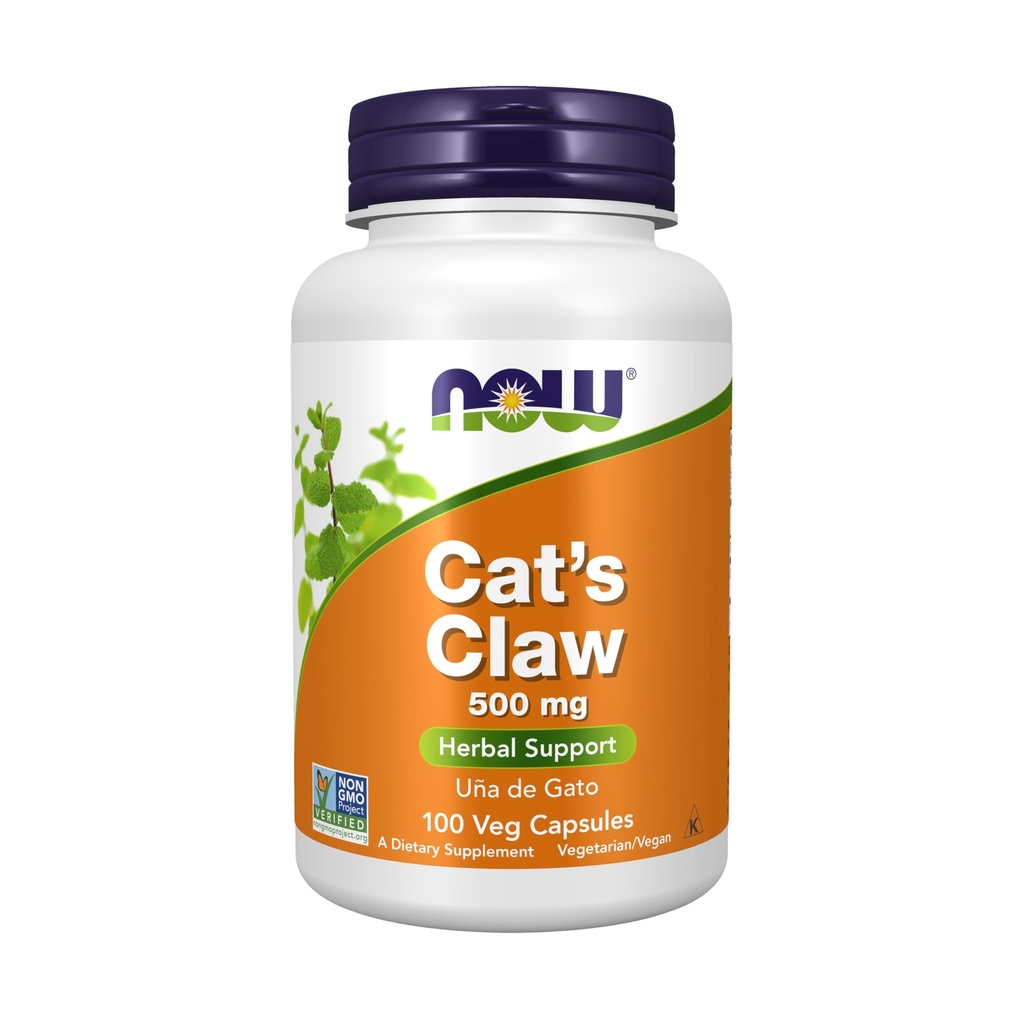 NOW Foods Supplements, Cat's Claw 500 mg, Non-GMO Project Verified, Taimne täiendus, 100 Veg kapslid