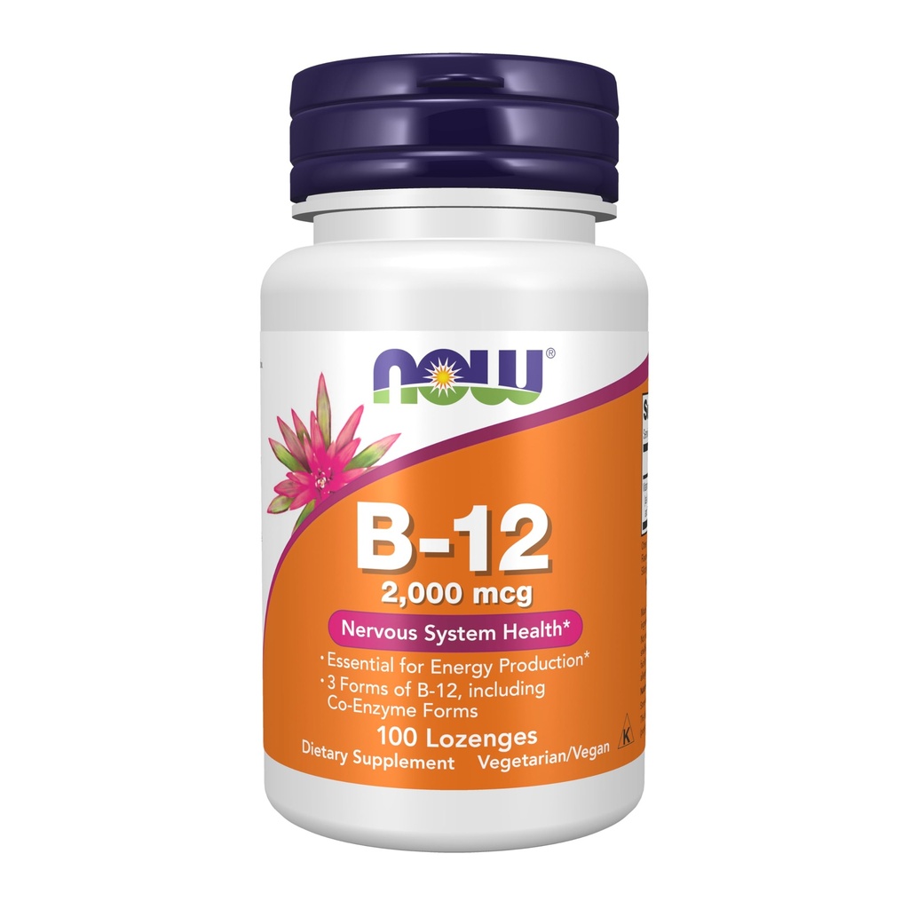 NOW Foods Supplements, B-12 2000 mcg, energia tootmine *, Närvisüsteemi tervis *, 100 kreemid