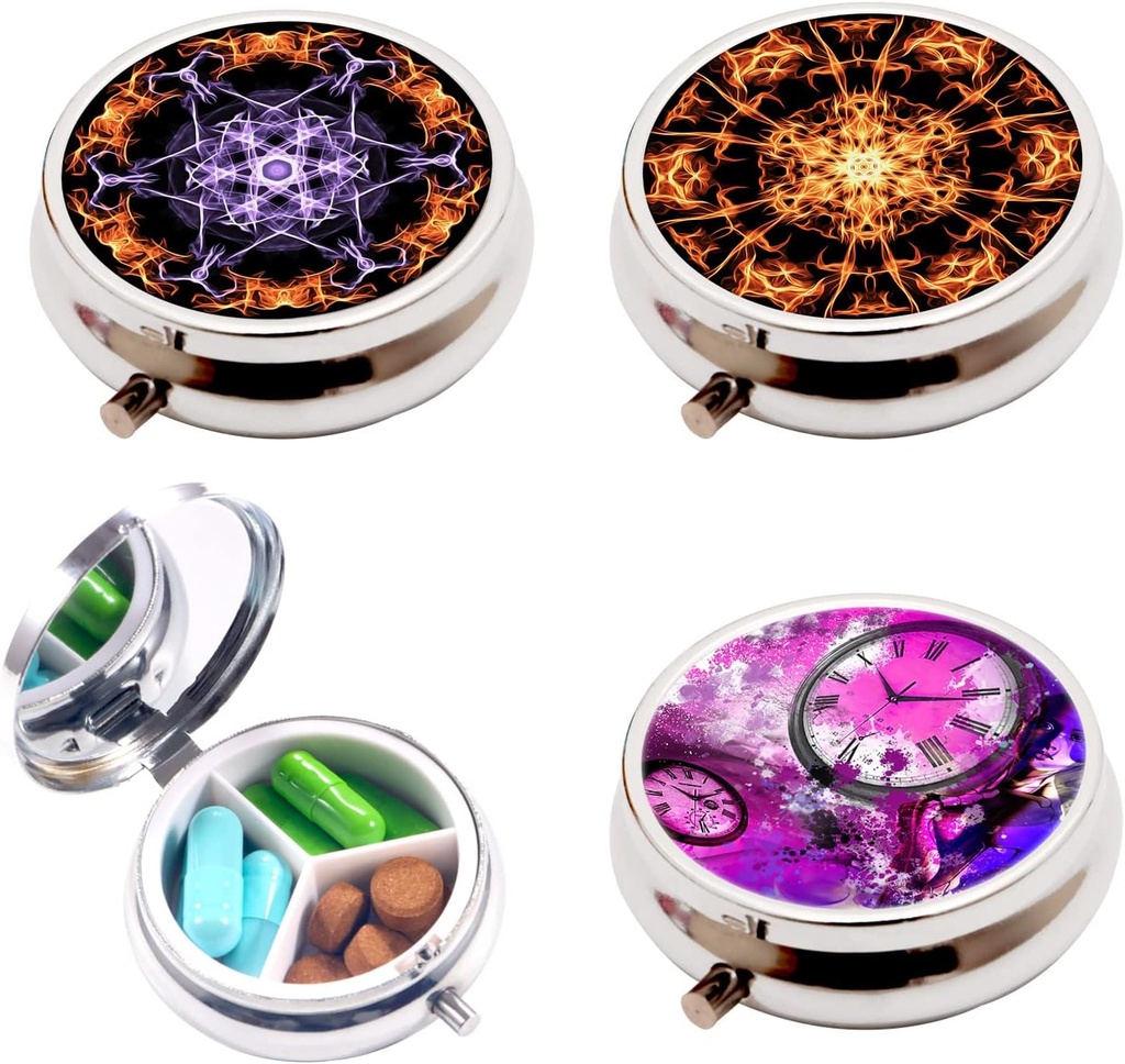 3pcs Pill Box, 3 Kompartment Väike pillid Juhul Purse, Cute Mini Meditsiin Korraldaja Travel Pill Korraldaja, Portable Pill Konteiner ja meditsiin Vitamiini Korraldaja