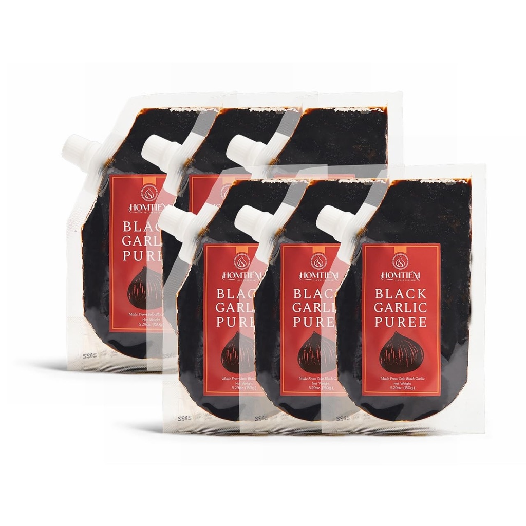 Homtiem Black Garlic Puree 150 g. (Valmistatud 100% Solo Black Küüslauk), fermenteeritud 90 päeva, mitte-GMO, valmis süüa snacking ja Cooking (6)