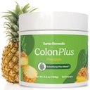 Santo Remedio Colon Plus, Colon Cleanser, Dietary Psyllium Husk Fiber ja probiootikumid Supplement, 30 Servings, ananassimaitse