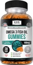 Kaya Naturals Omega 3 kalaõli kummid - kalaõli lisand EPA ja DHA rasvhapetega - aitab toetada aju, silma, südame tervist ja immuunsust - mitte-GMO - 30 loend