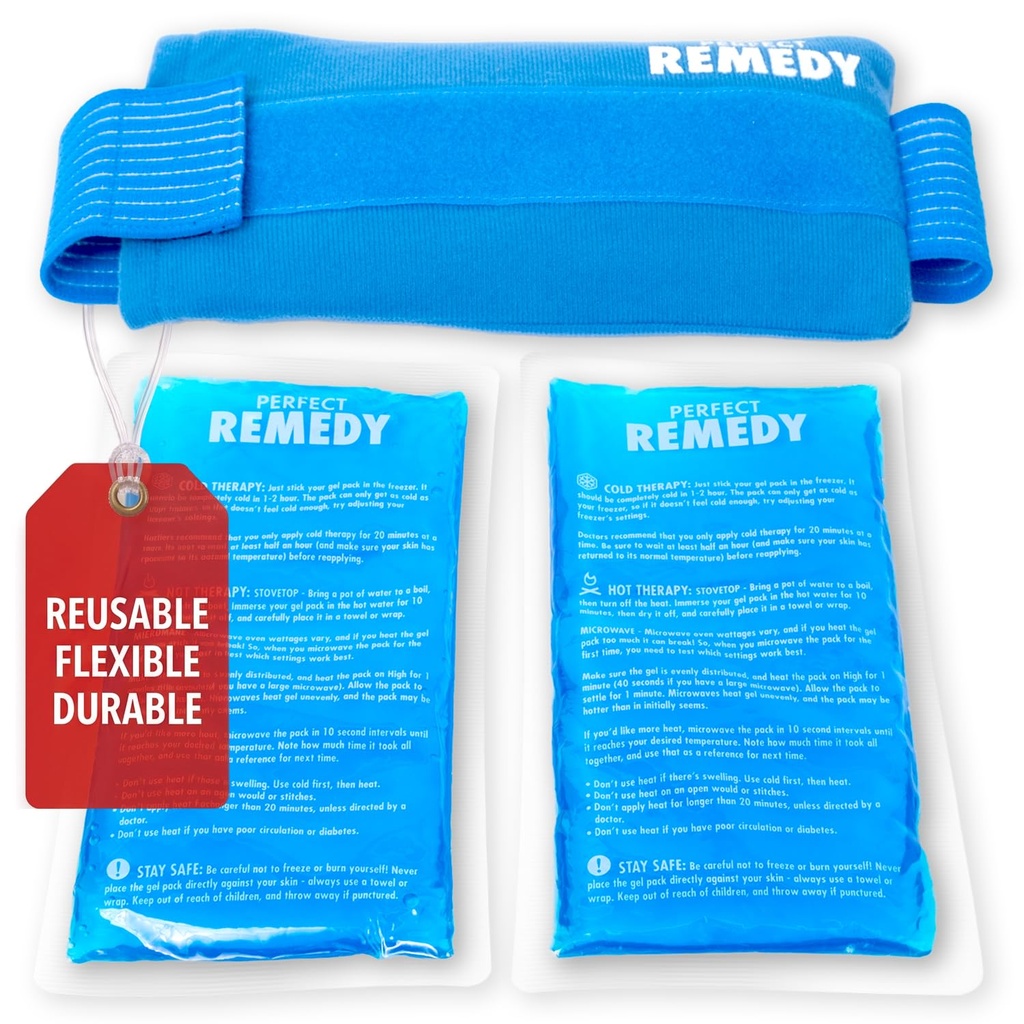 Perfect Remedy 2-Pack Gel Ice Packs vigastused Rihmakate, Paindlik Kuum Külm Kompress, rahustav pehme jää pakendid abi vigastuste tingimused, alternatiiv kuuma vee pudelid (sinine, regulaarne)