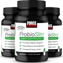 Jõufaktor ProbioSlim, probiootiline lisand probiootikumidega naistele ja meestele ja rohelise tee ekstrakt, gaasi vähendamine, puhumine, kõhukinnisus, seedetrakti toetamine Tervis ja soolestik Tervis, 30 loend (3. pakk)