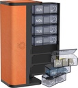 7-Päevane AM / PM Pill Korraldaja Scratch-Resistant Leather Case - Portable Weekly Travel Medicine Box koos eemaldatavate Daily Pods & Privacy Design (Bright Orange)