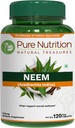Puhas toitumine Neem kapslid 700mg (vastab 2600mg Neem Leaf Pulber ja koorepulber) Mitte GMO | Üks kord päevas | 120 päeva pakkumine.
