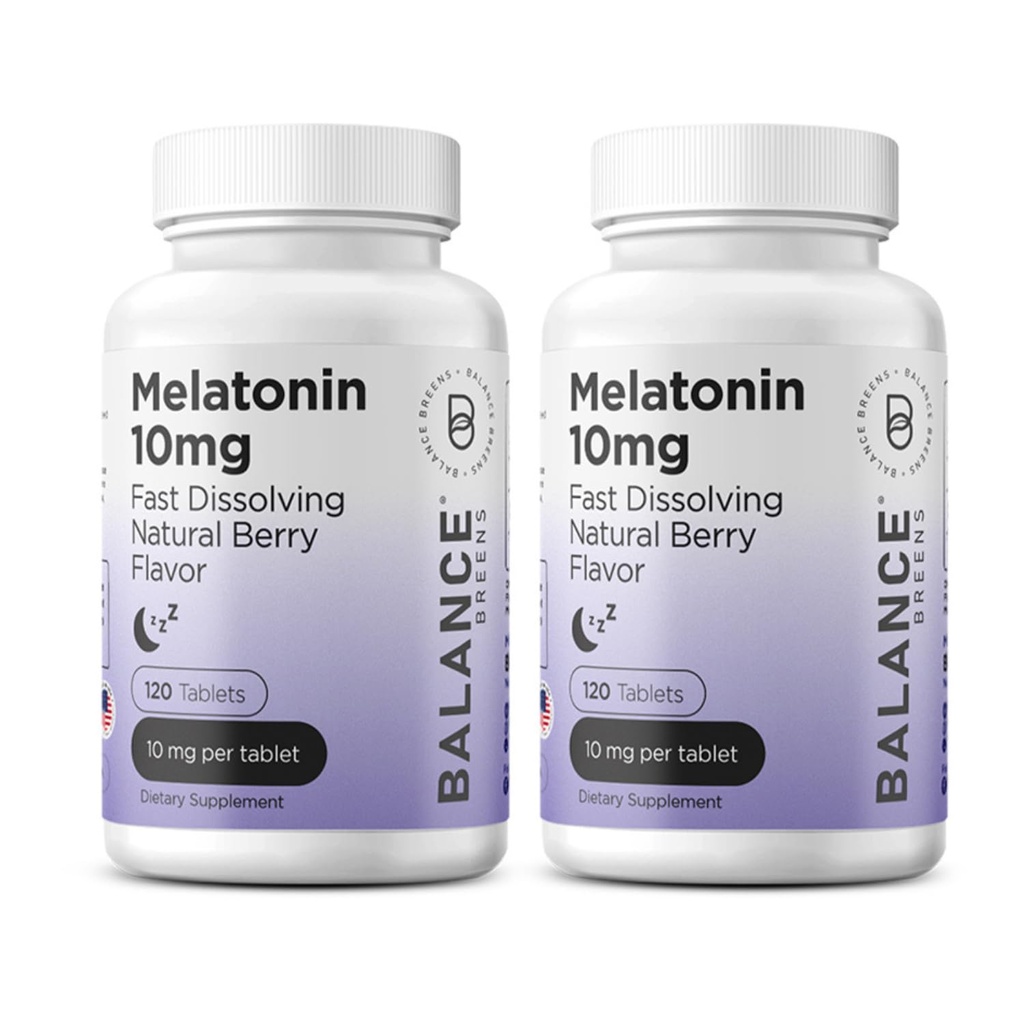 Tasakaalustab melatoniin 10mg Fast-Dissolve, 120 tabletti - looduslik uneabi rahututel öödel, ravimivaba toetus lõõgastumiseks ja rahuks