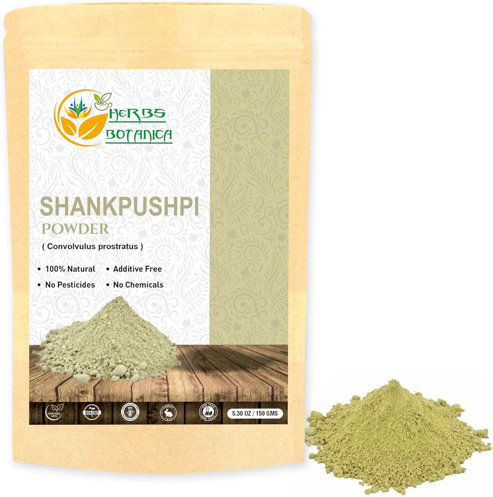 Maitsetaimed Botanica Shankhpushpi Pulber Convolvulus Pluricaulis 100% looduslik | Toetab seedimist, immuunsust ja kognitiivset funktsiooni 5. 3 oz