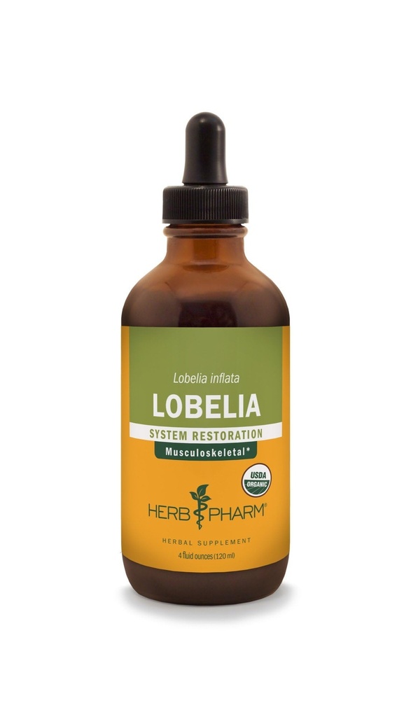 Herb Pharm Sertifitseeritud Orgaaniline Lobelia Vedel Ekstrakt Lihas-Skeletaalse Süsteemi Toetamiseks: 4 Ounce